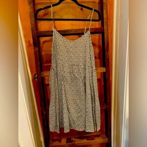 Thin strap short dress.